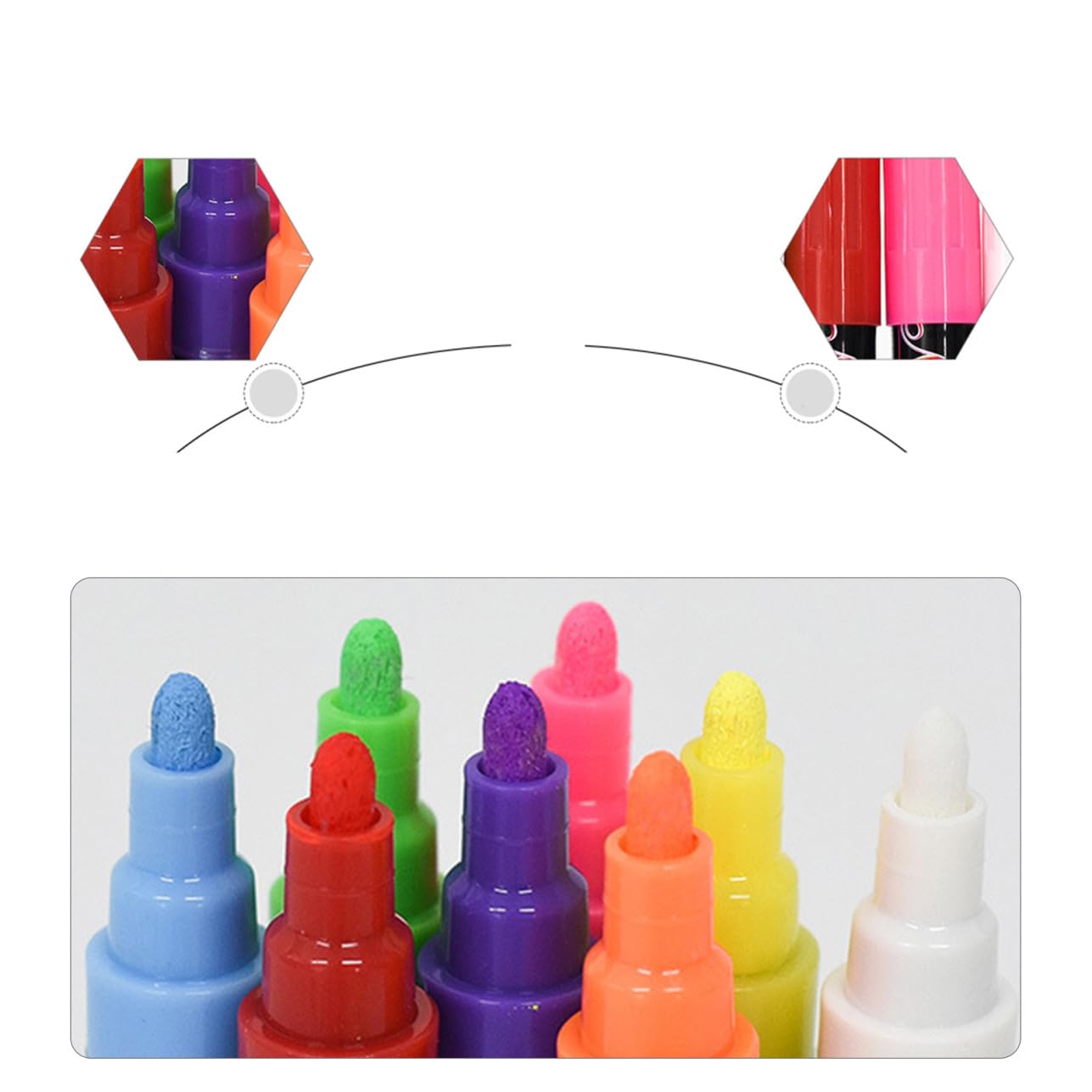 PLAFOPE 12 Stück Radierbare Kreidemarker Flüssig Kunststoff für Tafel und Whiteboard 6mm Rundspitze Bürobedarf