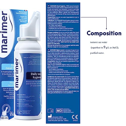 Saline Nasal Spray, 0.9% Isotonic Seawater for Daily Nasal Care, 3.38oz - Image 3