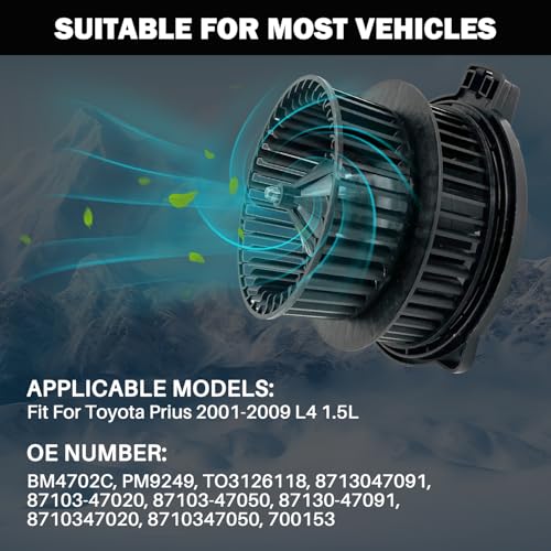 Image of 700153 AC Heater Blower Motor Fan Assembly Fit for Toyota Prius 2001 2002 2003 2004 2005 2006 2007 2008 2009 8710347050, TO3126118