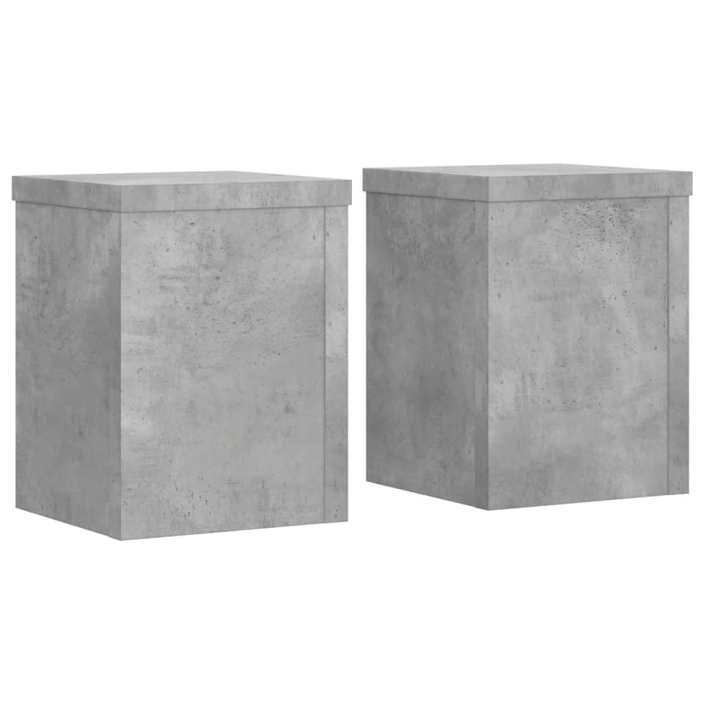 vidaXL Plant Stands 2 pcs, Plant Pot Stand for Indoor Living Room, Plant Holder for Decorative, Flower Stand Flower Pot, Concrete Grey Engineered Wood