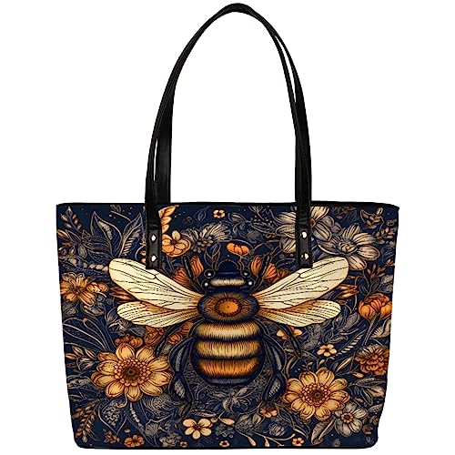 Cheetah Rose Gold Leather Tote Bag for Women, Large Handbag Travel Bag Shopping Carry Multipurpose Laptop Shoulder Bag