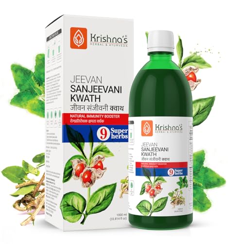 Image of KRISHNA'S HERBAL & AYURVEDA Jeevan Sanjeevani Kwath - 1000 ml | Enriched with Aloe Vera, Amla, Giloy, Tulsi, Ashwagandha, and 4 more herbs || Natural Immunity Booster