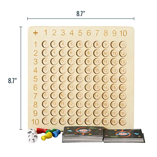 Asweets 2 in 1 Wooden Montessori Multiplication Addition Board Game Montessori Toy Educational Math Table Board Game Double-Sided Boards for Toddlers and Preschool Gifts for Kids - Image 4