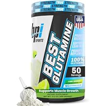BPI Sports Best Glutamine Supplement, L Glutamine Powder for Gut Health, Muscle Recovery and Immune Support 6 Advanced Glutamine Types + Vitamin C 50 Servings Lime Sherbet Flavor