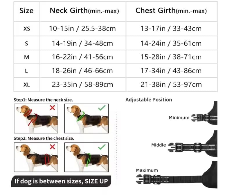 Image of Dog Harness Dog Body Belt Vest for Large Medium Small Dogs with Safety Reflective No Pull Adjustable Military Style Dog Vest Training Harness(Black, Medium)
