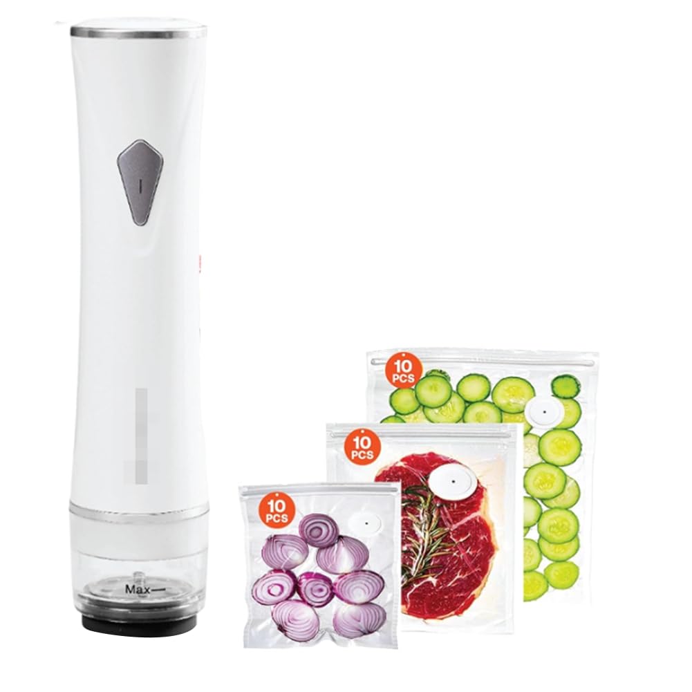 Hndhbfgrt Reusable Bags Included Vacuum Sealer Machine Featuring A Visible Water Tank(30 Pieces)