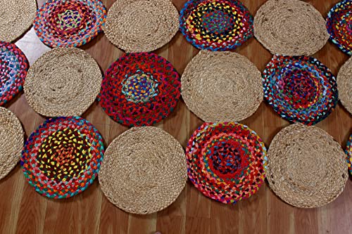Tapis en jute pour entrée chaleureuse et couloir multicolore
