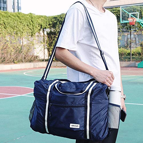 Arxus Travel Lightweight Waterproof Foldable Storage Carry Luggage Duffle Tote Bag (Navy Blue)
