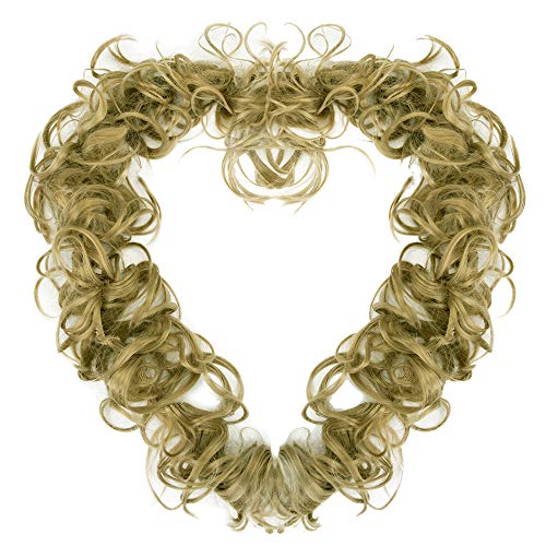 Hair Bun Extensions Wavy Curly Messy Donut Chignons Hair Piece Wig Hairpiece (Ash Blonde-Long style, onesize)