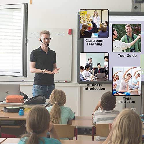Wireless Microphone System For 2 People, 2.4G Dual Wireless Headset Mics Ideal For Speakers, Voice Amplifier, Pa System, Teacher, Tour Guides, Fitness Instructor #TOP6