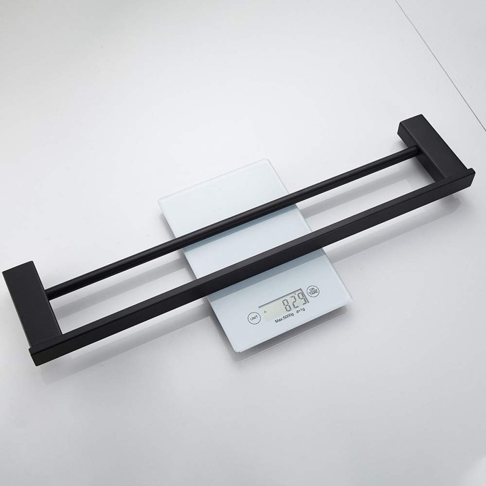Genérico Toallero Estante de baño Toallero Toallero con Dos Barras Acero Inoxidable Negro Toallero Montado en la Pared Inoxidable Estantes de baño Baño extendido Toallero de Doble Barra B