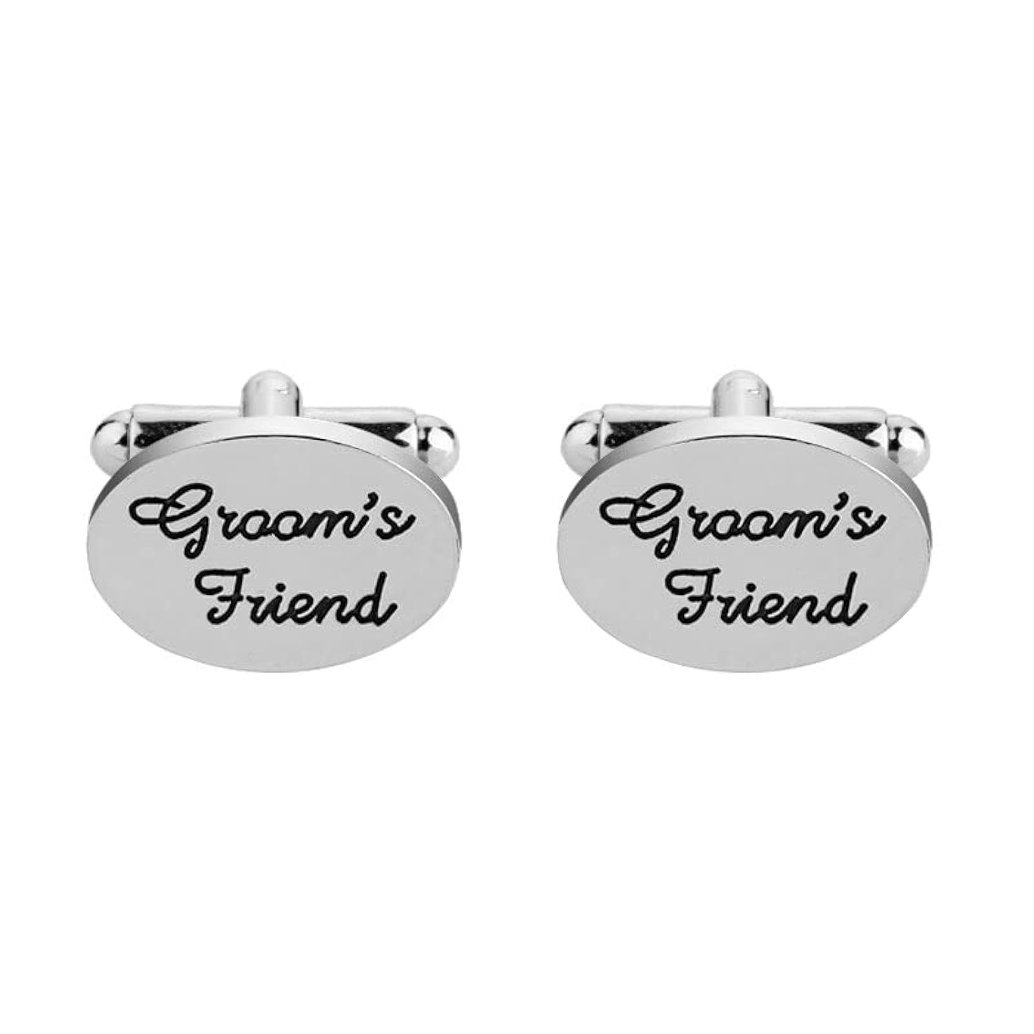 Fashion Men Cufflinks Elegant Sculpted Words Style Stud Cufflink for Wedding Groom's/Bride's Friend