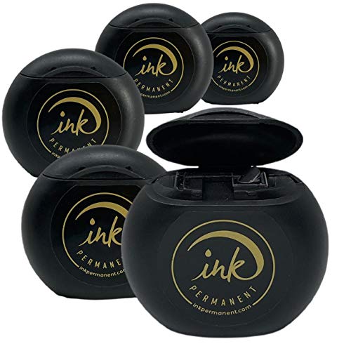 Pack of 5 INK Permanent Pre-Inked Mapping String Eyebrow for Permanent Makeup and Microblading 15M (Black)