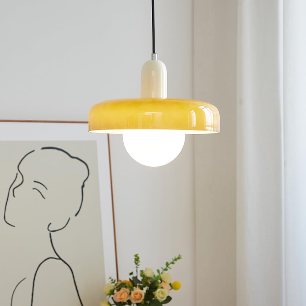 Duża szklana lampa wisząca jadalnia pomarańczowy szklany sufit wisząca lampa lampa Mid Century Modern żyrandol lampa Farmhouse białe oprawy oświetleniowe do kuchennej wyspy stół ko