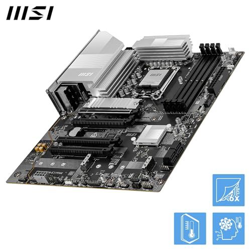 Image of MSI PRO Z890-S WIFI6E Motherboard, ATX - Supports Intel Core Ultra Processors (Series 2), LGA 1851 - DDR5 Memory Boost (8800+ MT /s OC), PCIe 5.0 x16 & 4.0 x16, M.2 Gen5, Wi-Fi 6E, 2.5G LAN