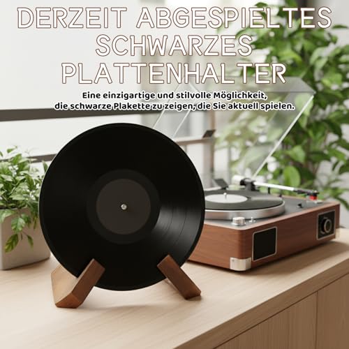 CJAPGJW 2 Stück Schallplattenständer, 18.5x16x12.5 cm Holz Schallplattenhalter, Schallplatten Regal ,Plattenspieler Regal Für Vinyl Alben, Vinyl Stand Dekorative Für Musikliebhaber Und Sammler