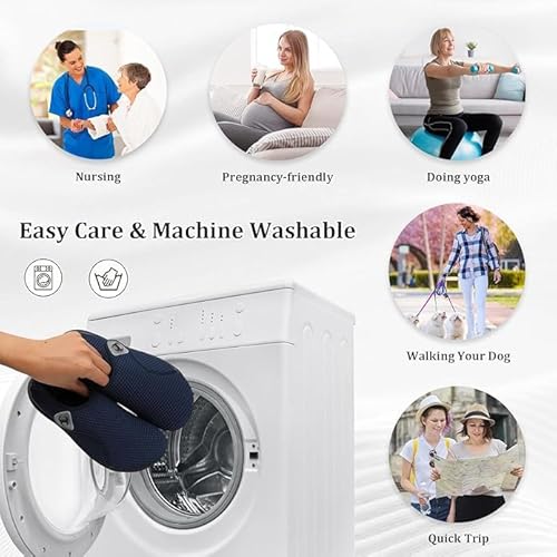 ال ران حذاء مشي للنساء بمقدمة عريضة لمرضى السكري، حذاء جيد التهوية لالتهاب المفاصل بدون سقوط للمسنين، حذاء رياضي عصري مضاد للانزلاق وقابل للتعديل (لون ازرق، مقاس 42)