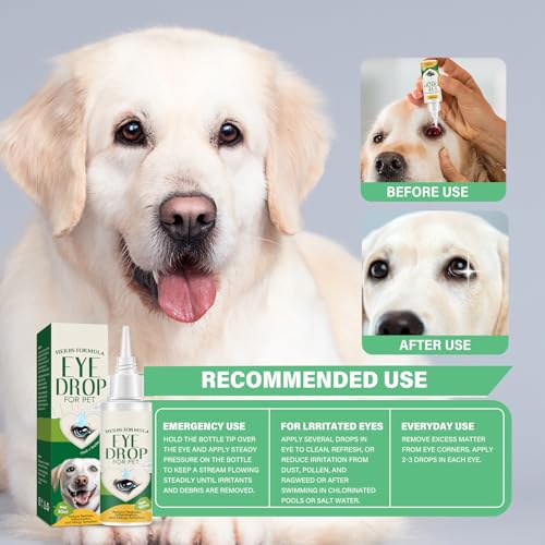 Dog Eye Drops, Eye Drops for Dogs, Relieves Eye Redness & Allergies, Removes Eye Stains & Tear Stains, Eye Infection Treatment for Dogs & Cats - Thumbnail 4