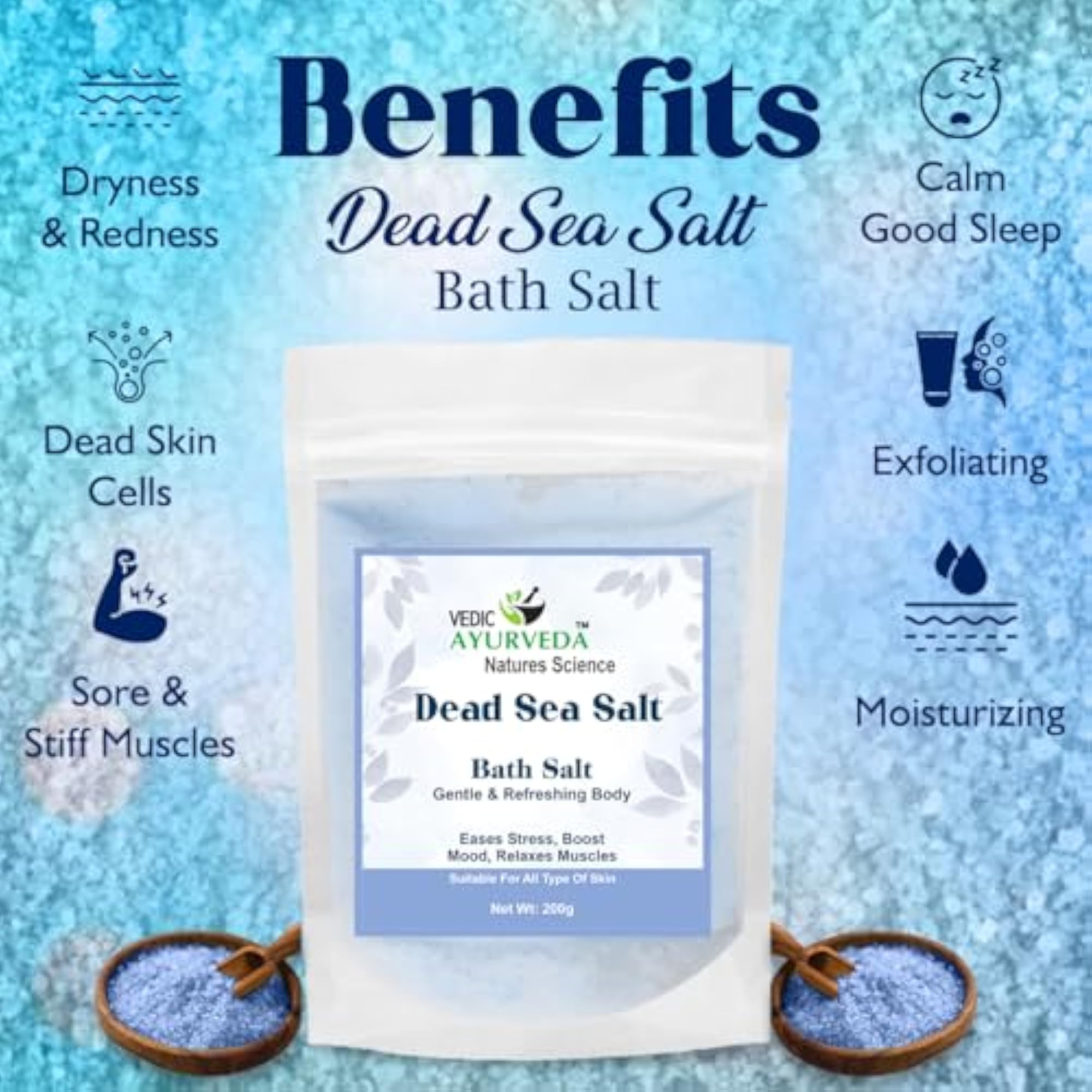 Dead Sea Salt & Lemongrass Bath Salt Combo Pack for Relaxation