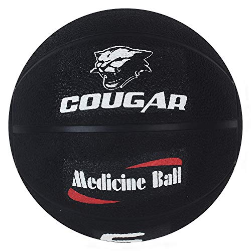 Image of COUGA High Grip Rubber Moulded Medicine Ball Without Handle for Crossfit, Exercise & Fitness, Strength & Conditioning Exercises (5 KG, Black)