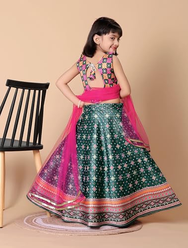 Image of Girls Art Silk Lehenga Choli Set with Net Dupatta