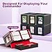 UAONO Card Deck Box for MTG, Double Card Storage Box with 2 Commander Display & 1 Dice Tray, Fits 200+ Double Sleeved Cards, Organizer for CCG TCG Sports Cards (Black Purple)