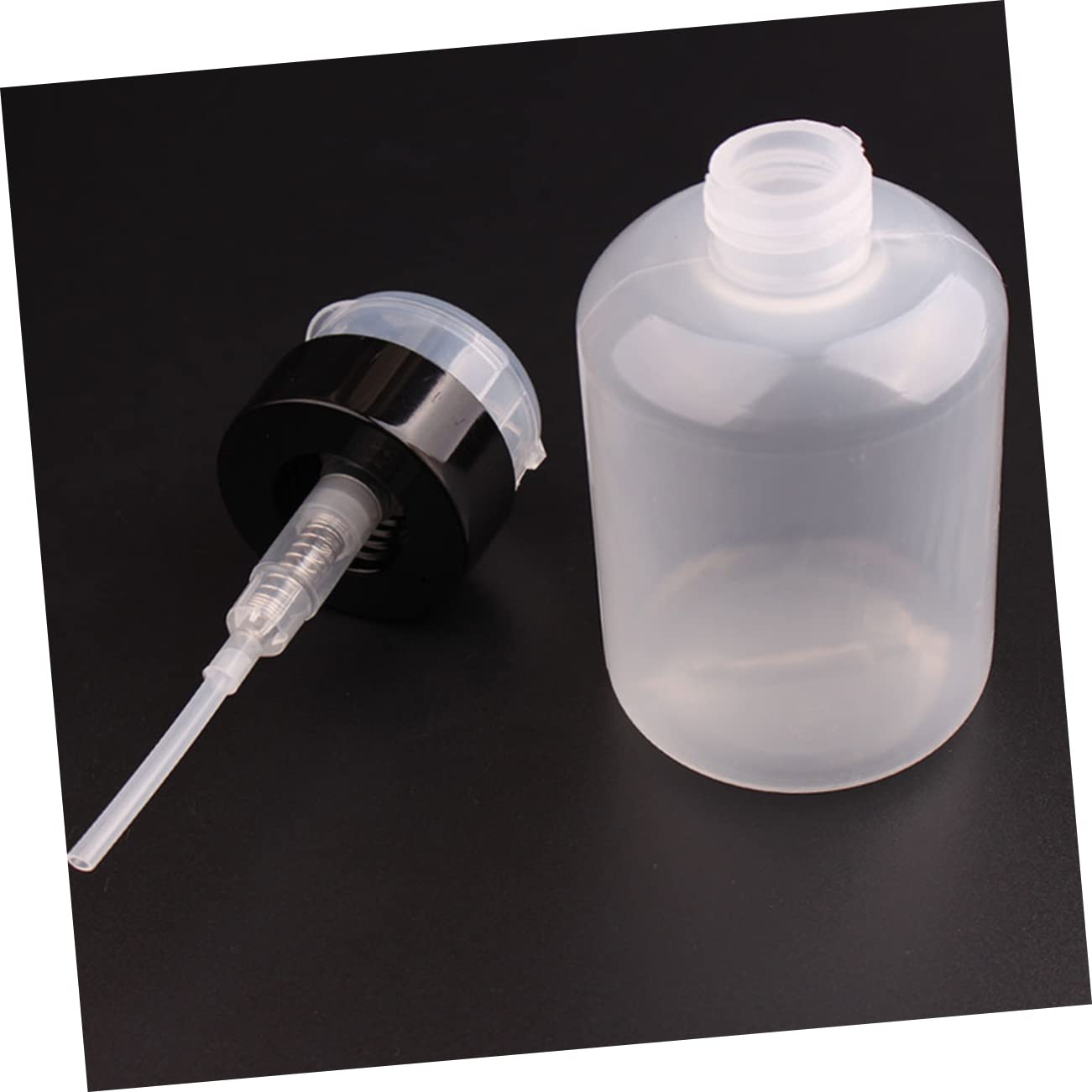 IWOWHERO Sanitary 220ml Nail Polish Remover Pump Bottle Lockable Design Easy Pumping Subpackage for Liquid Storage