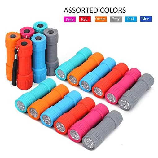 18-Pack, 9-LED Mini Flashlight Set, 54-Pieces AAA Batteries are Included and Pre-Installed, Perfect for Class Teaching, Camping, Wedding Favor - Image 4