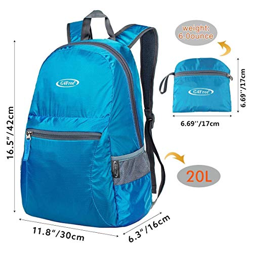 Image of G4Free Ultra Lightweight Packable Backpack Travel Hiking Daypack Small Handy Foldable Outdoor Camping Backpack
