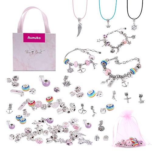 Bracelet Making Kit for Girls, DIY Jewelry Making Charms with Adjustable Bracelets for Teen Girl Women Gifts