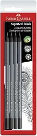 EcoLapis Grafite Faber-Castell SuperSoft Multicor Cartela c/ 4 unid, Faber-Castell, SM/907SOFT, Gris