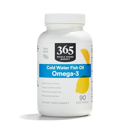 365 by Whole Foods Market, Lemon Omega-3 Softgels, 90 CT - Lemon - 90 Count (Pack of 1)