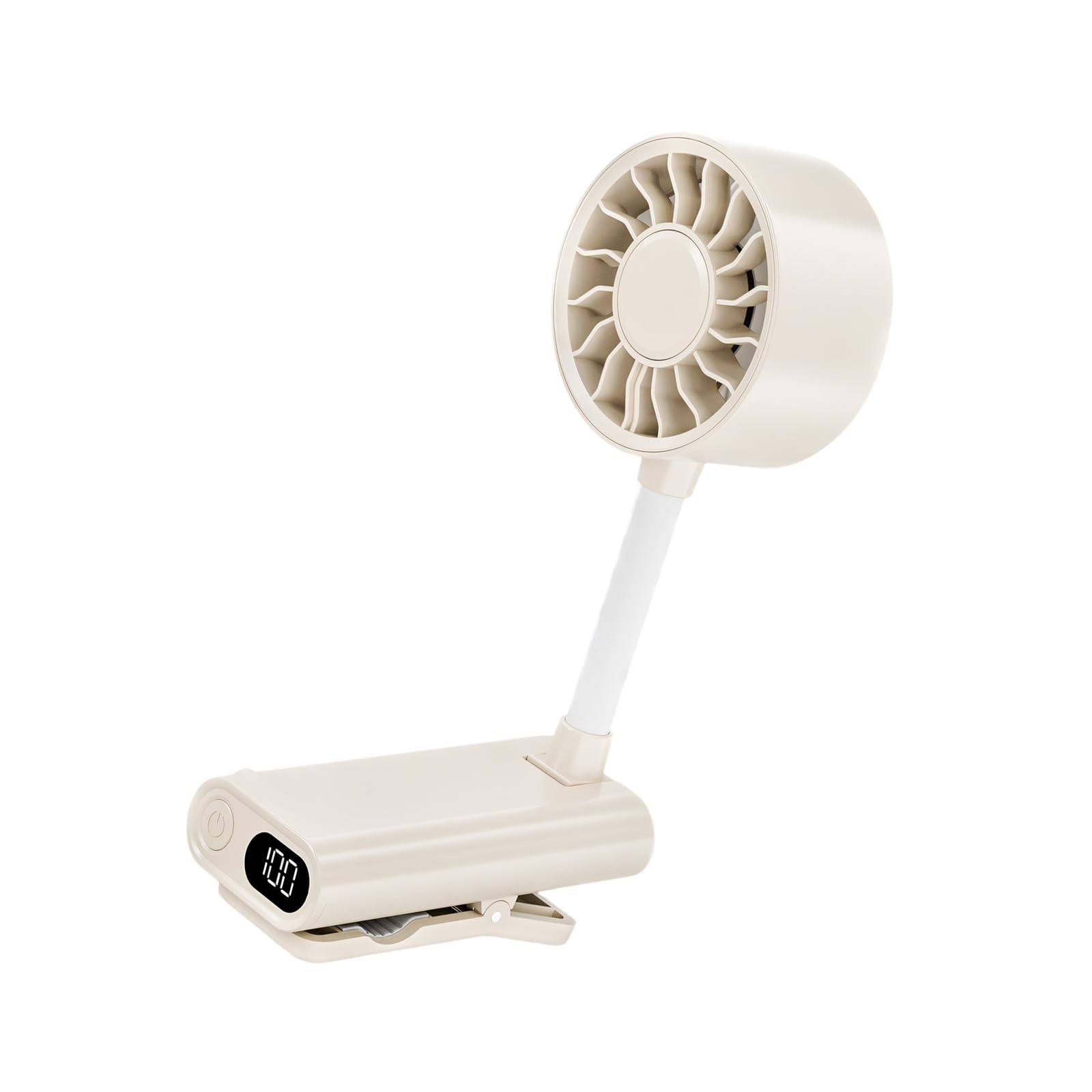 Uqezagpa Beiges 360 Degree Rotatable Clip On Fan Usb Charging Portable Fan Quiet Multiple Angles Suitable For Camping Travel Portable Clip