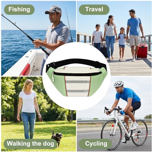 Image of GUSTAVE Waterproof Waist Bag with MultiPocket Storage, Adjustable Strap, Reflective Safety Strips & Headphone Jack for Running, Hiking, Cycling & Travel