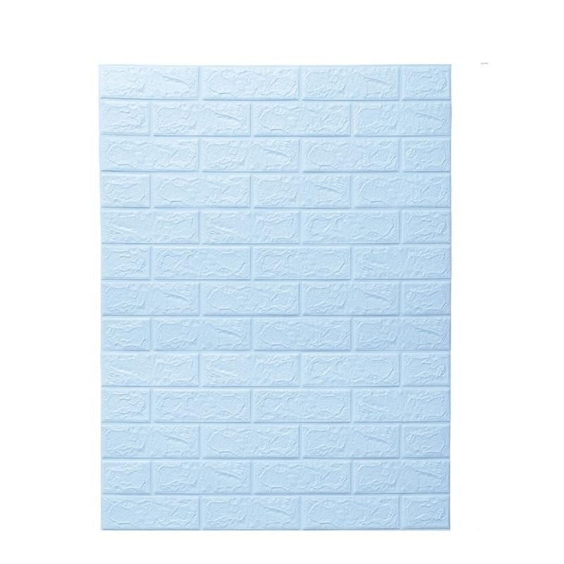 Panneaux Mural 3D,Panneaux Muraux 3D Rouleau de papier peint autocollant mural 3D auto-adhésif, en mousse blanche, bleue et grise, brique douce, décoration murale Uso apto para la maison et la cuisine