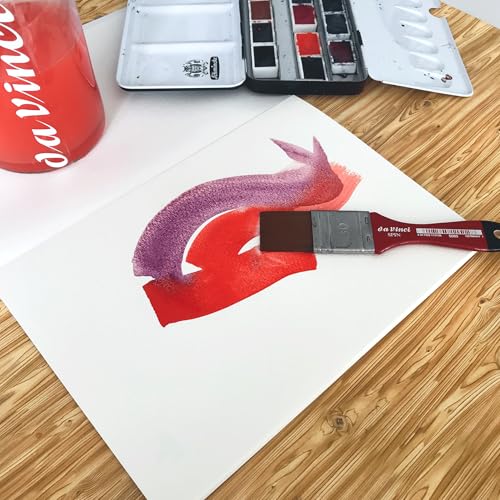 Image of da Vinci Watercolor Series 5080 CosmoTop Spin Paint Brush, Wash Synthetic with Red Handle, Size 80 (5080-80)