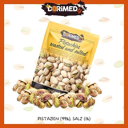 Pistazien geröstet und gesalzen 1 kg | Pistazienkerne mit Schale, ganze Pistaziennüsse | im wiederverschließbarem Frischebeutel