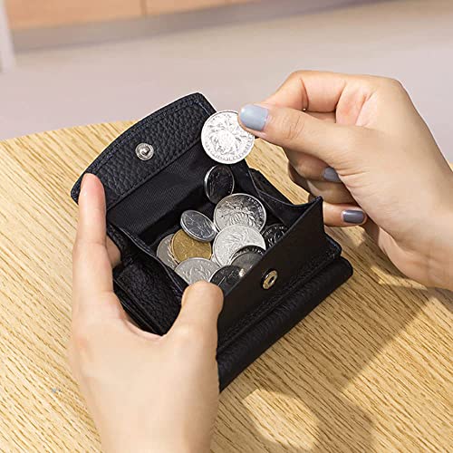 Preliminary Wallet with Coin Pouch New Genuine Leather Rfid Blocking Card Holder Organizer Folding Mini Wallet Unisex (Lotus Color)2