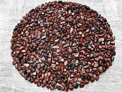 Image of GAF TREASURES 2 oz Lot Natural Semi Tumbled Gemstone Chips, Crushed Mini Crystals, Undrilled Crystal Chips (Mahogany Obsidian)