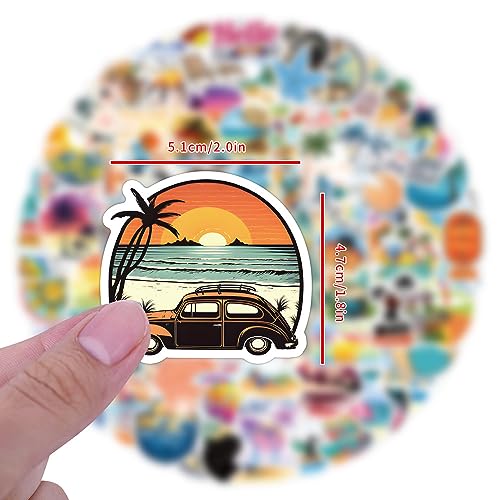 Beach Stickers for Laptop (100 PCS),Gift for Children Teens Adults Girl Boys,Waterproof Stickers for Water Bottle,Blue Surfing Waves Vinyl Stickers for Scrapbook,Skateboard,Bike,Phone,Dairy - Image 4