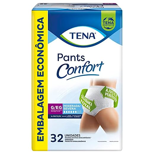 Tena Pants Confort, Roupa Íntima para Incontinência Urinária, G/EG - 32 unidades