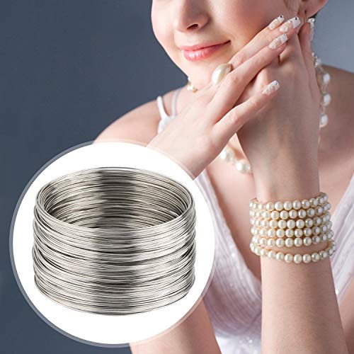 image for BTYMS 800 Loops Steel Jewelry Wire Silver Memory Wire Beading Wire for