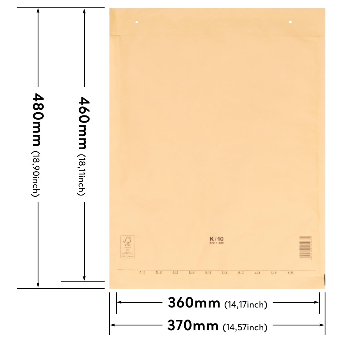 verpacking buste imbottite 370 x 480 mm marrone K10 [dimensione e quantità a scelta] autoadesivo adatta per DIN A3+ C3 buste da spedizione con aria 100 pezzi