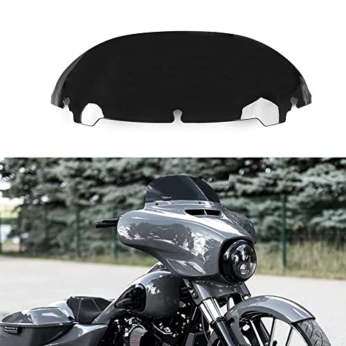 Image of 7 inch Black Round Windshield Windscreen Compatible for 2014-2022 Harley Davidson Touring Street Glide /Electra Glide /Ultra Limited /Tri Glide FLHT FLHX FLHXS FLHTK