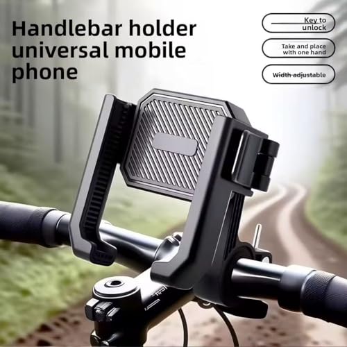 Image of Bike & Scooter Phone Mount for Navigation, 360 Swivel Rotation, Strong Clamp Lock Mechanism, Anti-Shake Shockproof Design, Universal Handlebar Compatibility