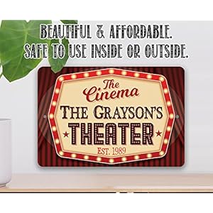 Movie night supplies personalized the cinema metal sign movie theater decor home theater accessories movie room decor movie night decorations basement decor movie theater signs  urban country home decor