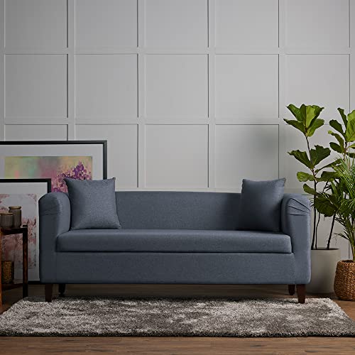 Image of Wakefit Sofa Set | 3 Year Warranty | Sofa 3 Seater, 3 Seater Sofa for Living Room, Wooden Sofa Set, Couch Sofa for Living Room - Miami(Omega : Blue)