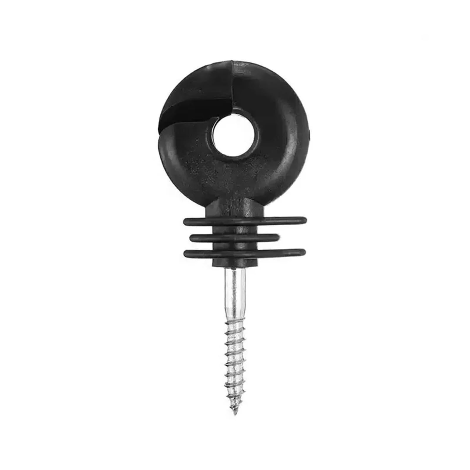 100 Stück Einschraub-Holzpfostenschrauben, hervorragende Isolierung, abgewinkelter Schlitz, Zaunringisolator, sonnendicht, regendicht, elektrische Zaunisolatoren Für Holzpfähle(Black)
