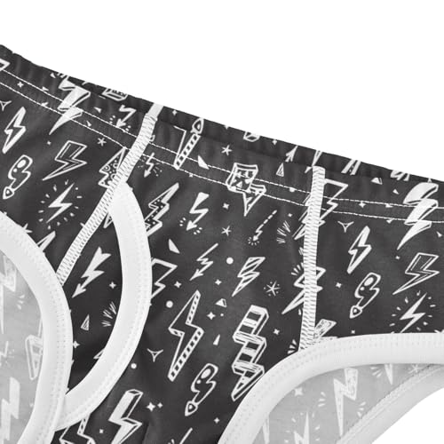 Boys' Exclusive Briefs Toddler Underwear 95% Combed Cotton Boxerbriefs 2T Lightning Bolt Pattern 384