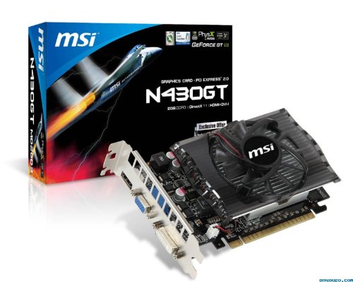 MSI N430GT-MD2GD3 GeForce GT430 Graphics Card (2GB, DVI, HDMI, VGA)